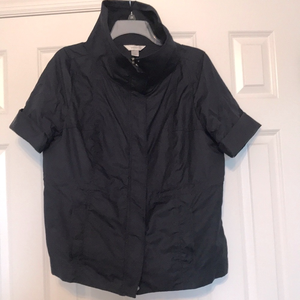 cj banks short sleeve cotton/nylon jacket size 1X